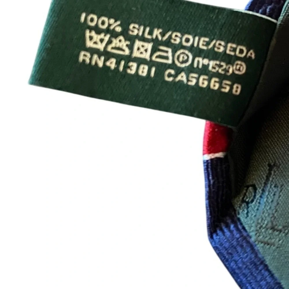 Lauren Ralph Lauren‎ Men's Navy Red White Stripe Silk Tie Classic Formal NWOT